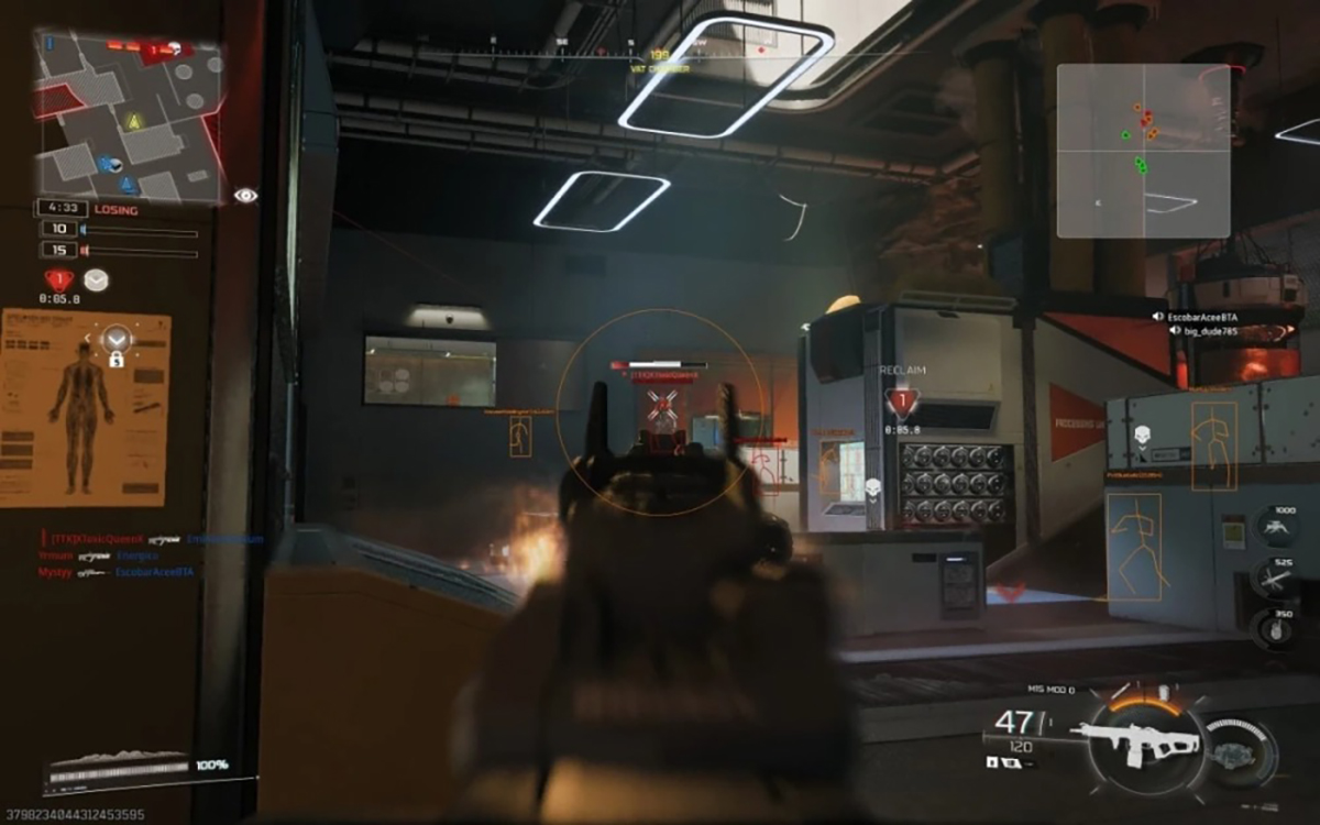 SafeCheats BO7 Aimbot targeting enemy in Multiplayer