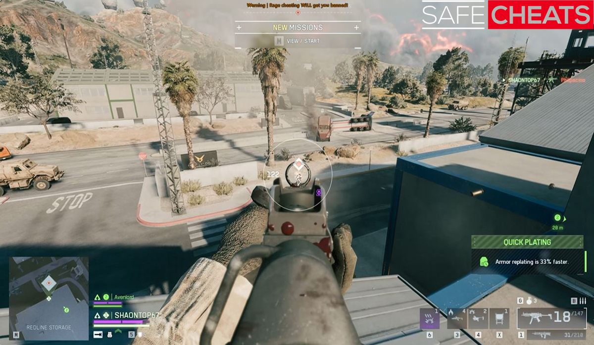 Battlefield 6 Aimbot Hack targeting enemy at 122m - BF6 Cheats by SafeCheats